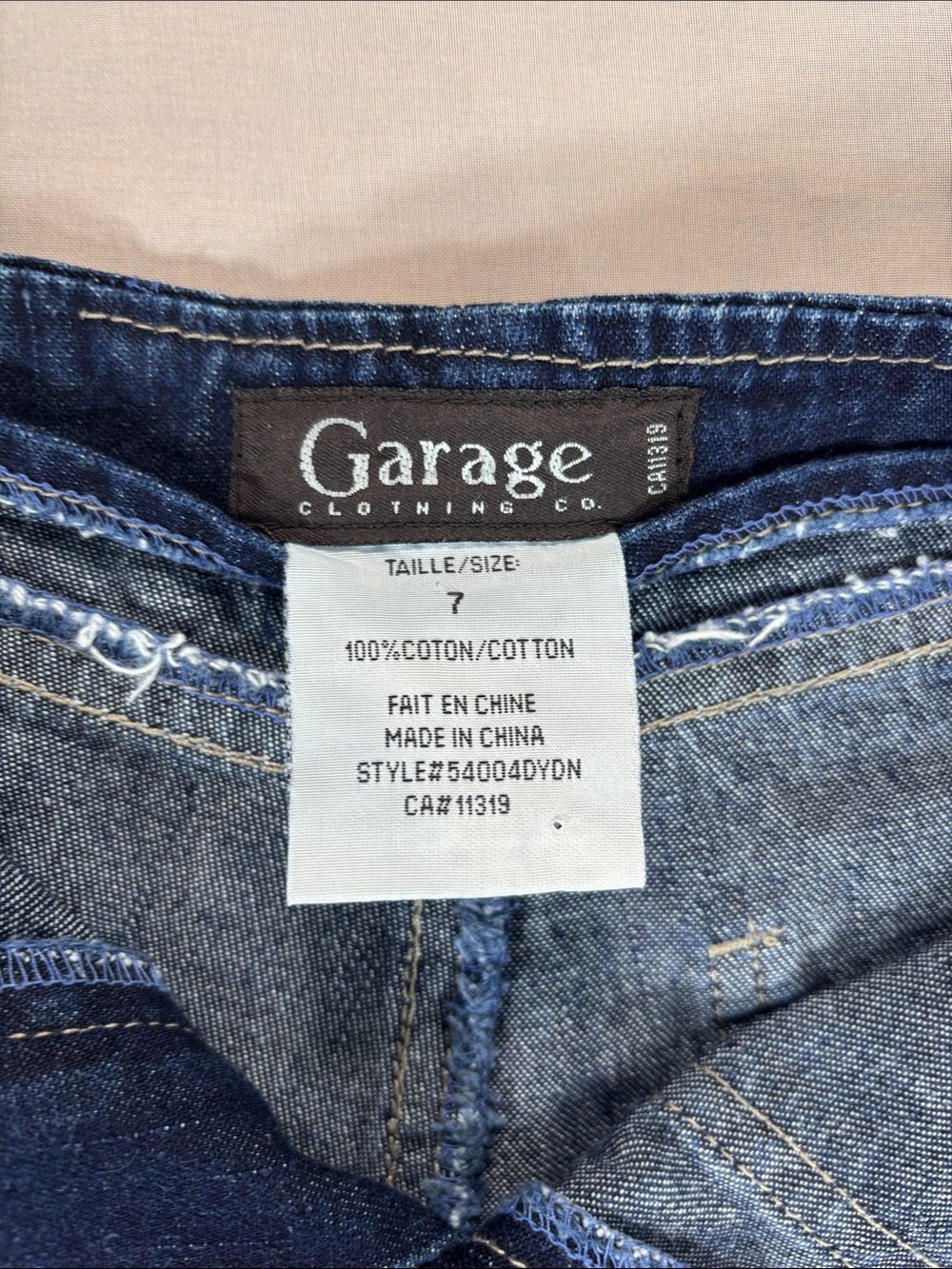 VTG Y2K Garage Dark Blue Denim Patch-Pocket Shorts Woman SZ 7 Summer mid-Waist - Picture 2 of 13